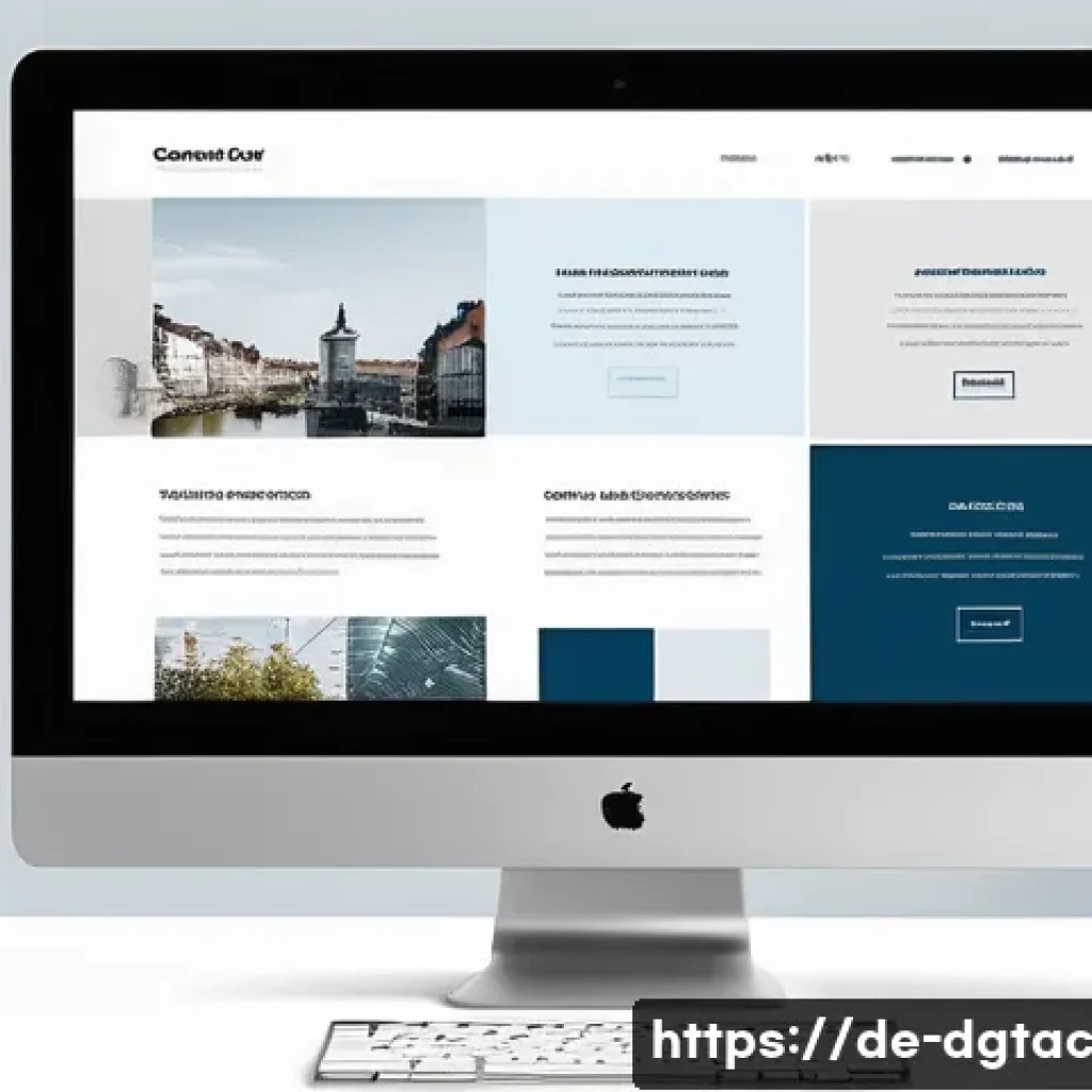 디지털 시대의 포트폴리오 구축 방법 - A modern, clean portfolio website homepage layout for a German graphic designer, featuring a minimal...