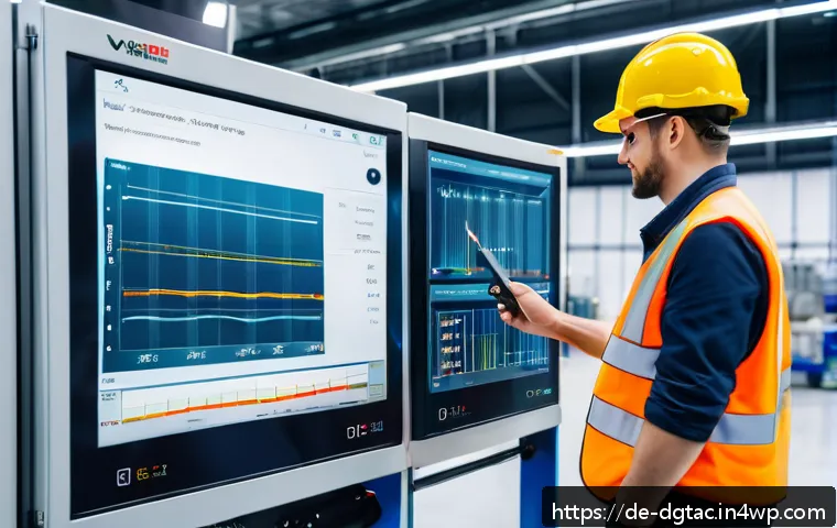 디지털 전환에 성공한 기업 사례 - A modern industrial production hall in Germany featuring smart IoT sensors installed on advanced mac...